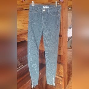 American Apparel pinstripe high-waisted skinny jeans